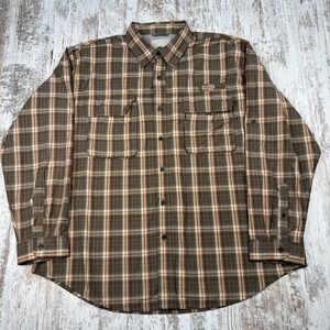 Men's Timberland Turbo Dry Button Down Shirt Long Sleeve Vented 2XL VG